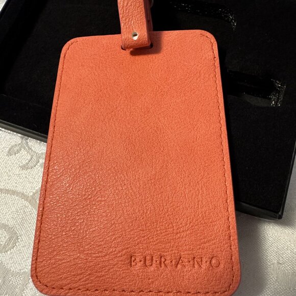 🎁NEW in Package Coral Color Burano  Vegan Leather Luggage Tag🎁 - Picture 2 of 3